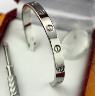 Cartier Semi-Open Love Bracelet White Gold B6032417